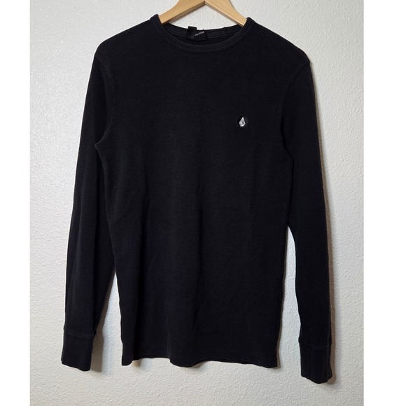 Volcom Other - Volcom Black Waffle Knit Thermal Long Sleeve Skate Surf Grunge Top M